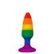 Силиконовая анальная пробка Wooomy Hiperloo Silicone Rainbow Plug S, диаметр 2,4 см, длина 9 см &mdash; фото 1 из 5
