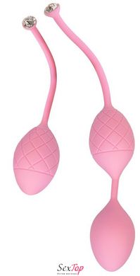 Розкішні вагінальні кульки PILLOW TALK - Frisky Pink з кристалом, діаметр 3,2 см, вага 49-75гр SO2721 фото