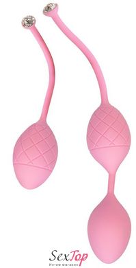 Розкішні вагінальні кульки PILLOW TALK - Frisky Pink з кристалом, діаметр 3,2 см, вага 49-75гр SO2721 фото