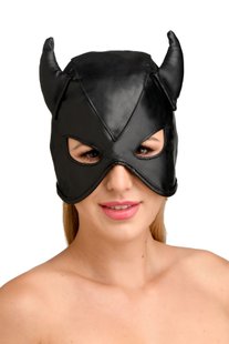 Маска Master Series Dungeon Demon Bondage Mask with Horns - Black - SO8800