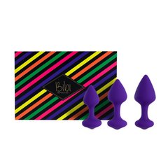 Набір силіконових анальних пробок FeelzToys - Bibi Butt Plug Set 3 pcs Purple Фиолетовый 1