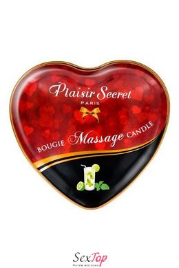 Масажна свічка-серце Plaisirs Secrets Mojito (35 мл) SO1869 фото