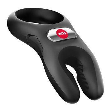 Эрекционное виброкольцо с двойной стимуляцией клитора Fun Factory NŌS PRO Black, 2 мотора,  - 1