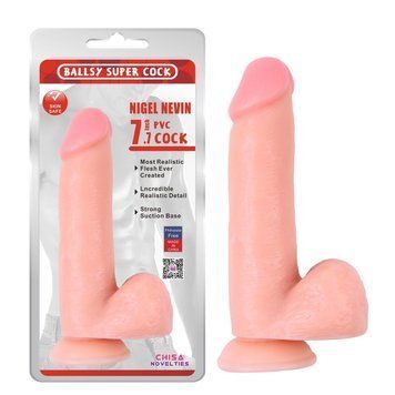 Фалоімітатор на присоску реалістичний бежевий Chisa Nigel Nevin 7.7 Dildo, Телесный - 1