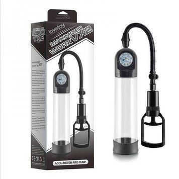 Вакуумна помпа для пеніса стимулююча ерекцію Maximizer Worx VX2 Accu-Meter Pro Pump, Прозрачный - 1