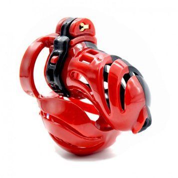 Пояс вірності чоловічий з 3D дизайном червоного кольору Bdsm4u 3D Integrative Device - фото товару 1