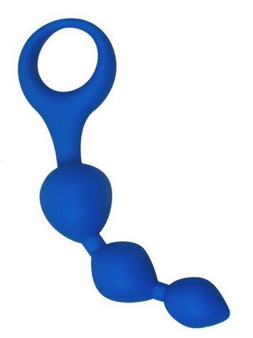 Анальные шарики Alive Triball Blue, силикон, макс. диаметр 2см &mdash;  фото товара 1