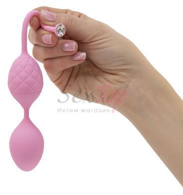 Розкішні вагінальні кульки PILLOW TALK - Frisky Pink з кристалом, діаметр 3,2 см, вага 49-75гр - фото товару 2