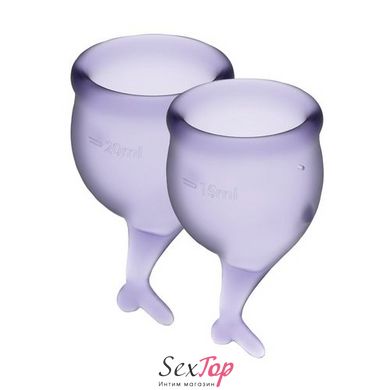 Набір менструальних чаш Satisfyer Feel Secure (lila), 15мл і 20мл, мішечок для зберігання SO3592 фото