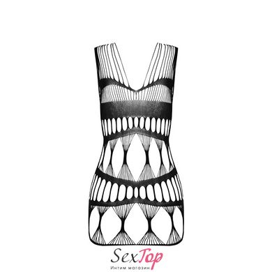 Бодистокинг-платье Passion BS089 black, мини, плетение в виде паутины SO6385 фото