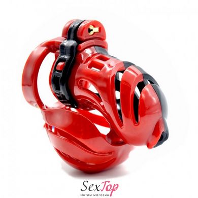 Пояс верности New 3D Design Male Polyethylene Chastity Integrative Device Red&Black IXI60990 фото
