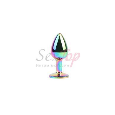 Анальна пробка металева хамелеон з райдужним камінчиком Chisa Jewelled Metel Butt Plug - фото товару 4
