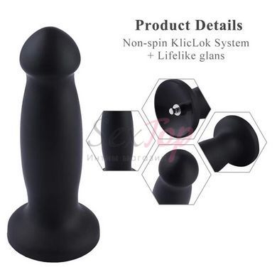 Силиконовый дилдо для секс-машин Hismith 7.2" Black Silicone Anal Dildo, система KlicLok &mdash;  фото товара 11