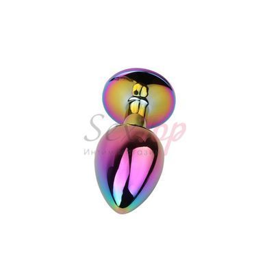 Анальна пробка металева хамелеон з райдужним камінчиком Chisa Jewelled Metel Butt Plug - фото товару 6