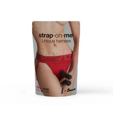 Трусики для страпона Strap-On-Me HARNAIS LINGERIE UNIQUE - One Size - RED &mdash;  фото товара 7