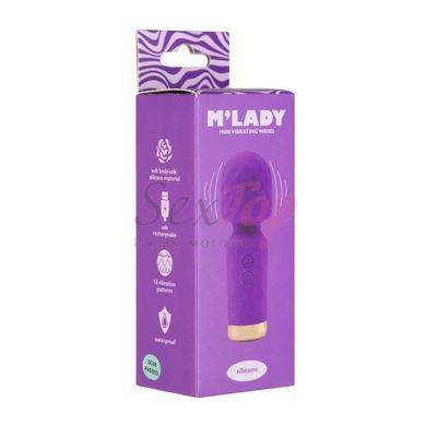 Вибромассажер M&rsquo;Lady Mini Vibrating Wand Purple &mdash;  фото товара 2