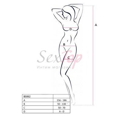Сетчатый бодистокинг Passion BS062 One Size, White, комбинезон, имитация чулок, открытый доступ &mdash;  фото товара 4