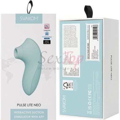Вакуумный стимулятор Svakom Pulse Lite Neo Seafoam Blue, управляется со смартфона &mdash;  фото товара 6