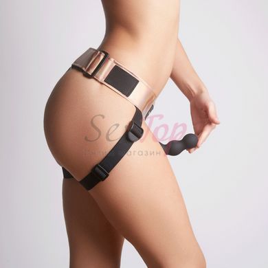 Трусы для страпона Strap-On-Me Leatherette Harness Curious Holographic Rose Gold (мятая упаковка!!!) &mdash;  фото товара 4