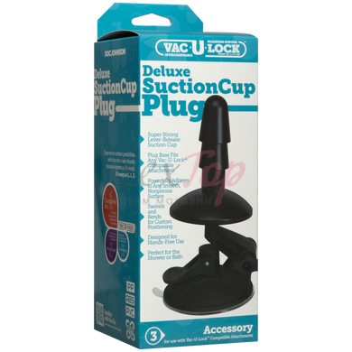 Крепление для душа с присоской Doc Johnson Vac-U-Lock - Deluxe Suction Cup Plug для игрушек, Черный - 3