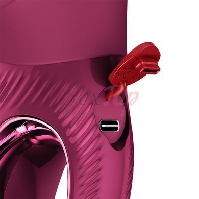 Вібратор-кролик Fun Factory MISS BI Wine Red, 2 незалежні мотори, діаметр 4,2 см - фото товару 6