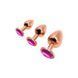 Металлическая анальная пробка Wooomy Tralalo Rose Gold Metal Plug Magenta L, диаметр 4 см, длина 9 с &mdash; фото 4 из 4