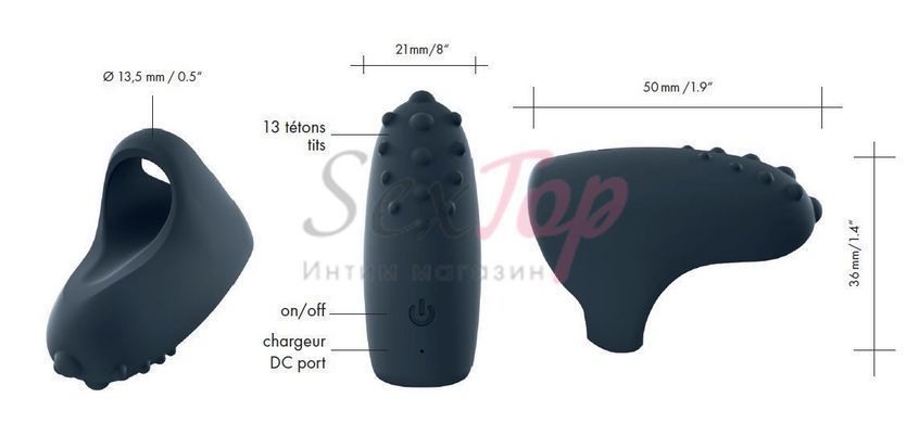 Вібратор на палець Dorcel MAGIC FINGER Black перезаряджуваний, 3 режими роботи - фото товару 4