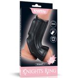 Насадка на пенис Vibrating Ridge Knights Ring with Scrotum Sleeve Black IXI62105 фото