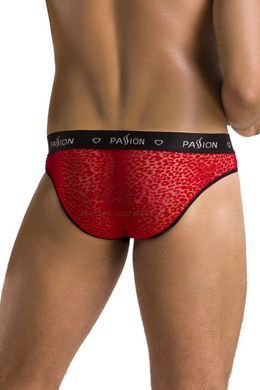 Мужские полупрозрачные трусы Passion 031 Slip Mike L/XL Red, под леопард &mdash;  фото товара 2