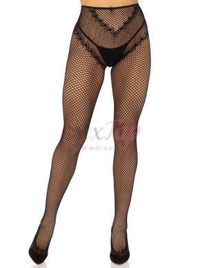 Чулки Leg Avenue Crotchless Net Tights with Heart Backseam Black One Size &mdash;  фото товара 4