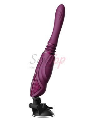 Компактна смарт секс-машина Zalo &ndash; Sesh Velvet Purple, 2 насадки, пульт ДК, кристал Swarovski - фото товару 5
