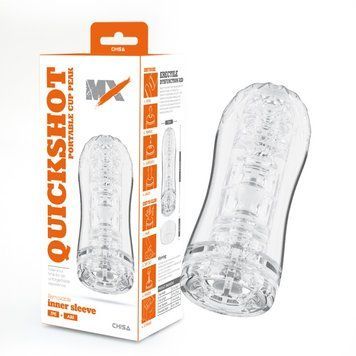 Мастурбатор для мужчин с вакуумным эффектом прозрачного цвета Chisa MX Quickshot Portable Cup Peak, Прозрачный - 1