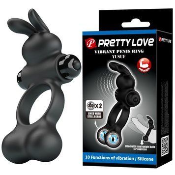 Вібронасадка на пеніс чорна Lybaile Vibrant Penis Ring Yusuf - фото товару 1