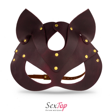Премиум маска кошечки LOVECRAFT, натуральная кожа, фиолетовая, подарочная упаковка SO3315 фото