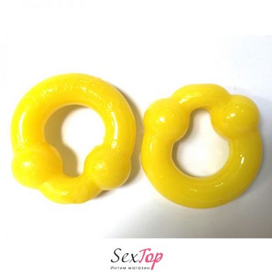 Силіконові ерекційні каблучки жовті OXBALLS IXI51268 фото