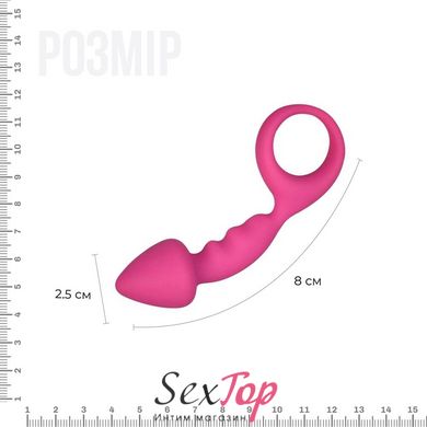Анальная пробка Adrien Lastic Budy Pink со стимулирующей ножкой, макс. диаметр 2,5см AD20081 фото