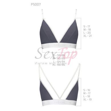 Спортивний топ з подвійними бретелями Passion PS007 TOP M, dark grey - фото товару 5