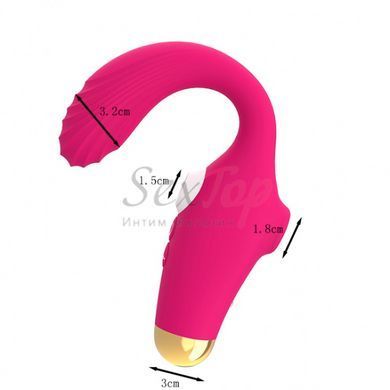 Вакуумный клиторальный стимулятор 2 в 1 розового цвета Vscnovelty Dual Stimulation &mdash;  фото товара 2