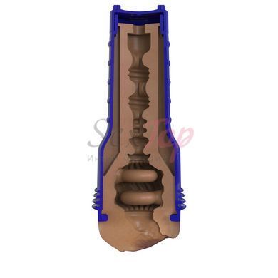 Мастурбатор-вагіна Fleshlight Boost Bang Medium Dark Flesh, плаваючі кільця Turbo Tech - фото товару 4