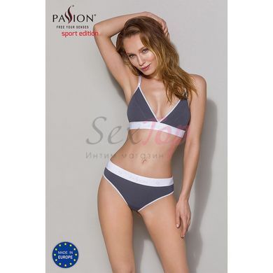 Спортивний топ з подвійними бретелями Passion PS007 TOP M, dark grey - фото товару 3