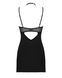 Сорочка Obsessive Selinne chemise & thong XS/S Black, стрінги, подвійні бретелі SO8670 фото 4