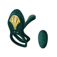 Смарт-эрекционное кольцо Zalo BAYEK Turquoise Green, двойное с вводимой частью, пульт ДУ SO6644 фото