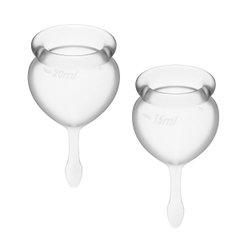 Набор менструальных чаш Satisfyer Feel Good (Transparent), 15мл и 20мл, мешочек для хранения SO6289 фото