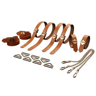 Набір із 8 ременів для зв'язування LOCKINK 8-Bondage-Straps Restraint Set - Brown - SX0834