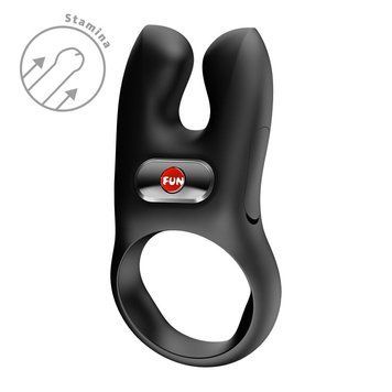 Эрекционное виброкольцо с двойной стимуляцией клитора Fun Factory NŌS CLASSIC Black, 2 мотора,  - 1