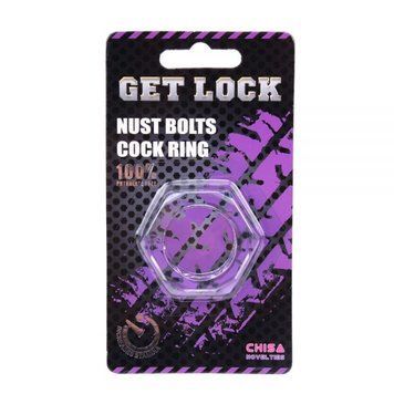 Прозрачное эрекционное кольцо на пенис Chisa Nust Bolts Cock Ring &mdash;  фото товара 1