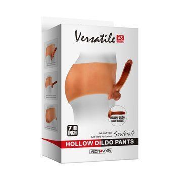 Versatile Pants with Hollow Realistic Dildo, Бежевый - 1