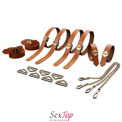 Набор из 8 ремней для связывания LOCKINK 8-Bondage-Straps Restraint Set - Brown - SX0834