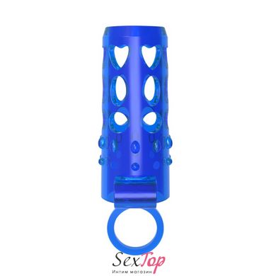 Вибро насадка синего цвета Vibrating Sleeve Enhancer IXI59268 фото