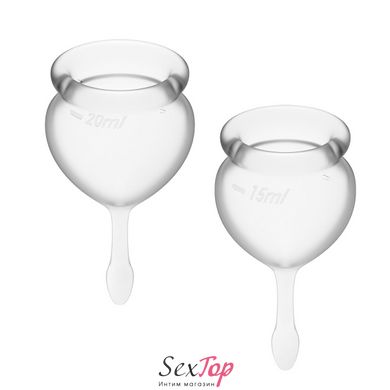 Набір менструальних чаш Satisfyer Feel Good (Transparent), 15мл і 20мл, мішечок для зберігання SO6289 фото